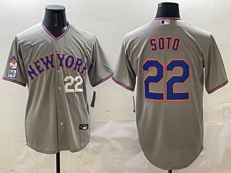 Men New York Mets #22 Soto Grey Second generation 2025 Nike MLB Jersey style 7->new york mets->MLB Jersey